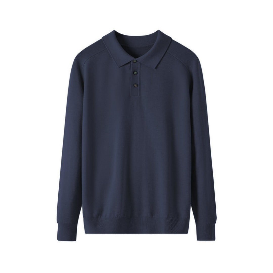 Men's Lapel Long Sleeve Sweater