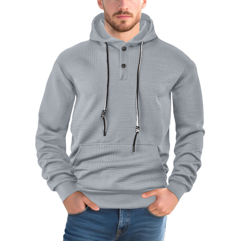 Men's Pullover Solid Color Casual Loose Long Sleeve Hooded Sweater