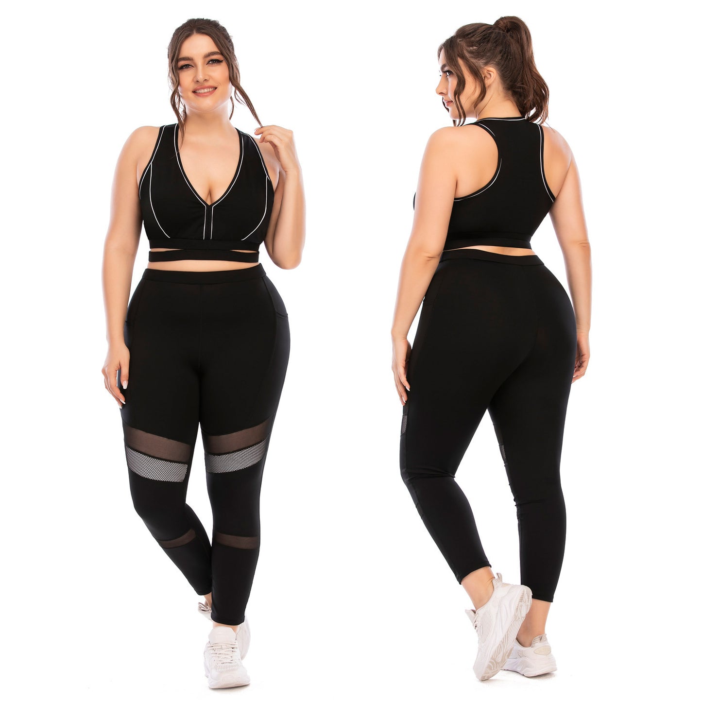 Workout Suits Plus Size Yoga Clothes Tights Pants by GJG Denim