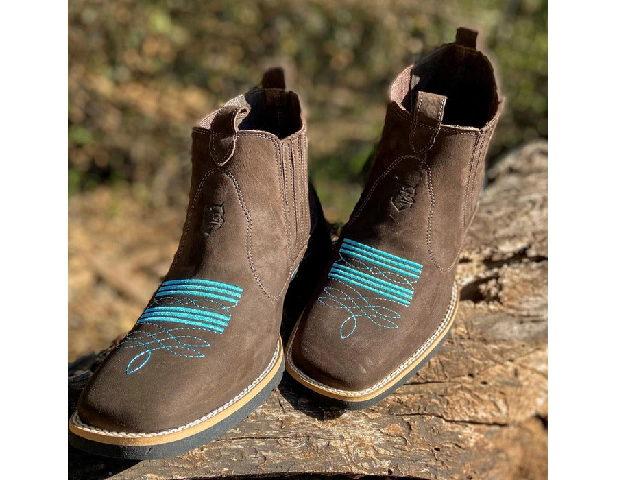 Men's Vintage Suede Flat Heel Round Toe Martin Boots