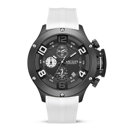 Men's Multi-function Chronograph Sports Quartz Silicone Band Watch