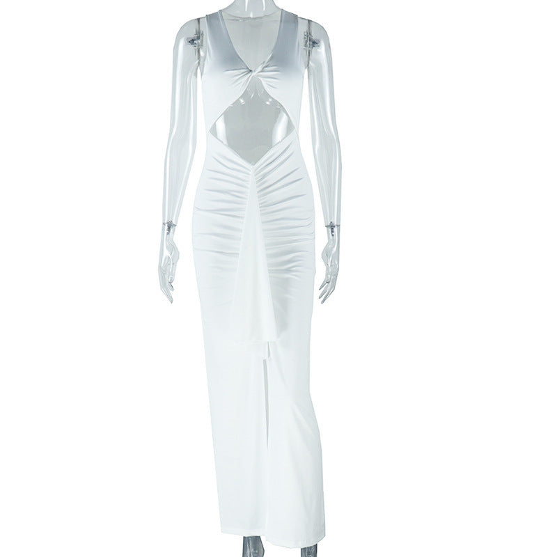 Hollow-out Camisole Ribbon Dress