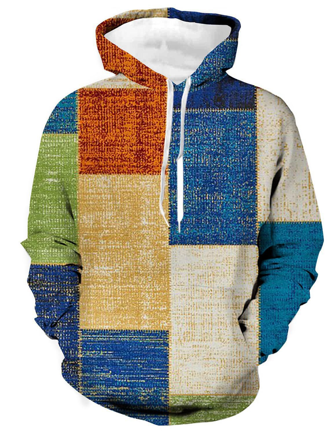 Men's Stitching Pattern 3D Digital Printing Hoodie