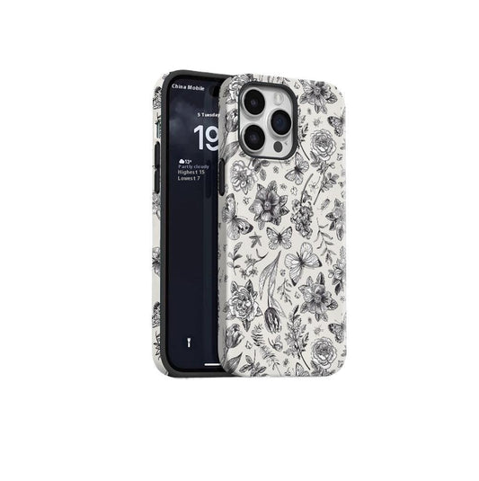 Anti-fall Feilin Phone Case Retro Illustration Butterfly