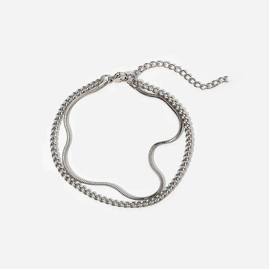 Men's Minimalist Personality Cold Style Double-layer Bracelet by GJG Denim
