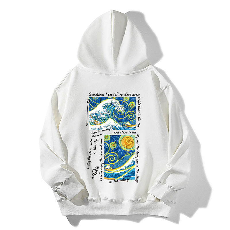 Men's Star Print Hoodie Sweatshirt