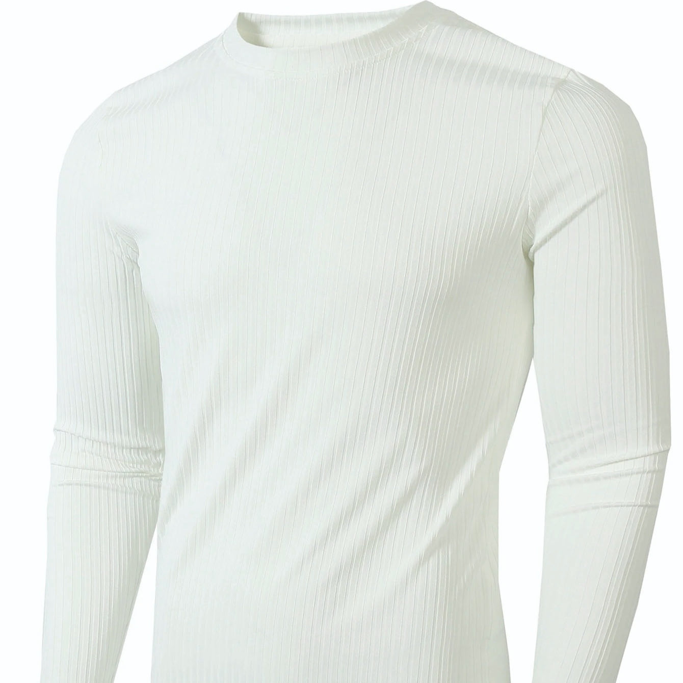 Men's Striped Fabric High Elastic Breathability Long Sleeve Shirt