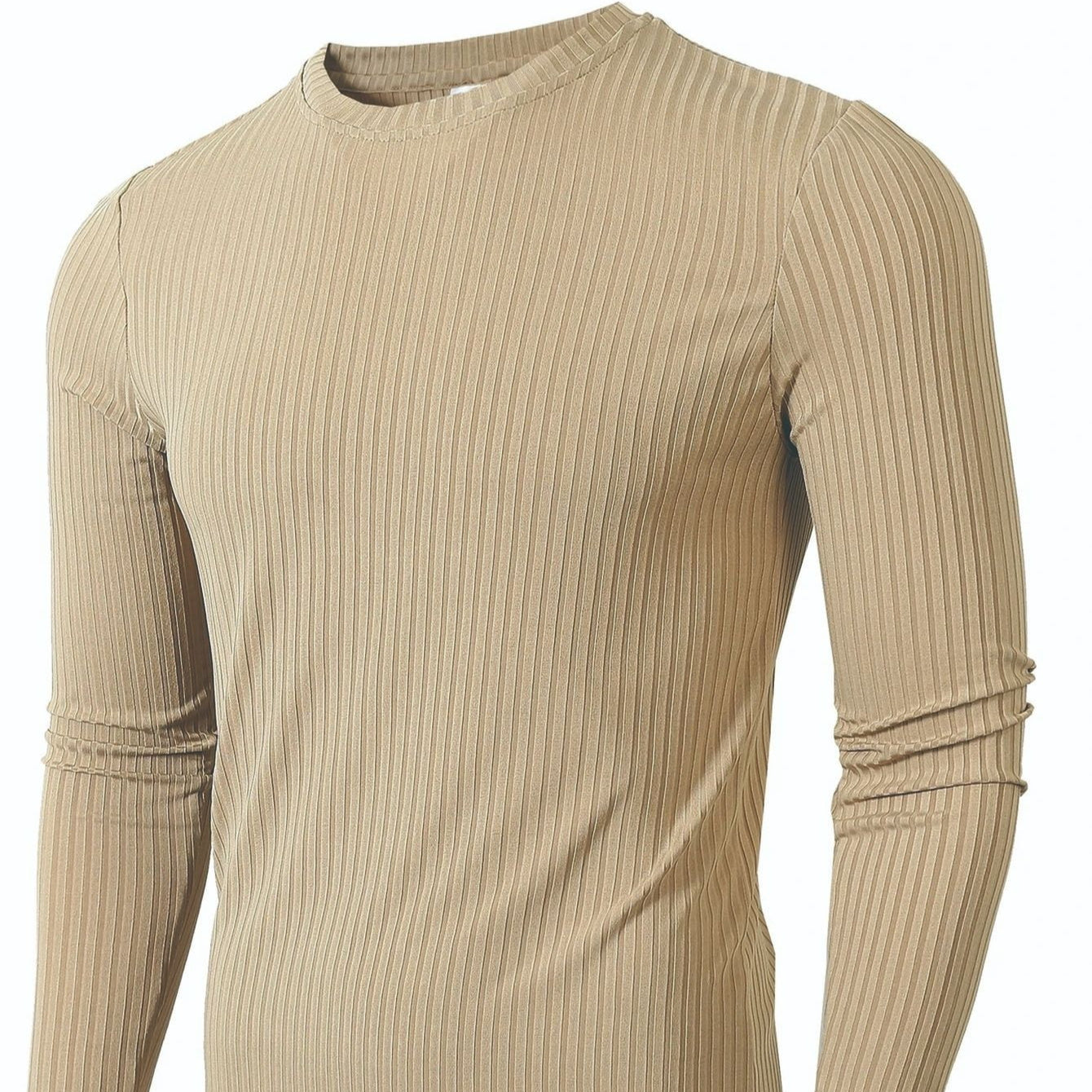 Men's Striped Fabric High Elastic Breathability Long Sleeve Shirt