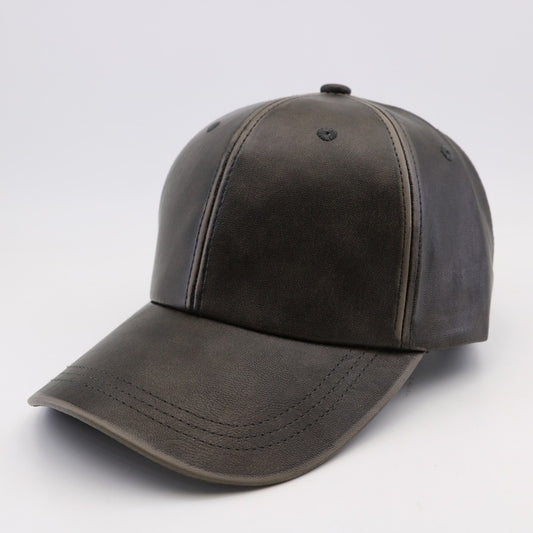 Washed And Worn PU Fashion Baseball Cap