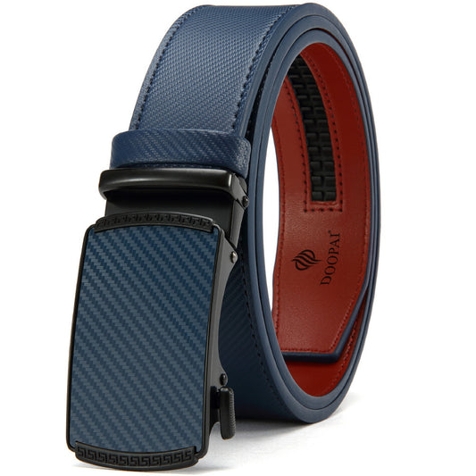 Men's Leather Belt w/ Alloy Automatic Buckle