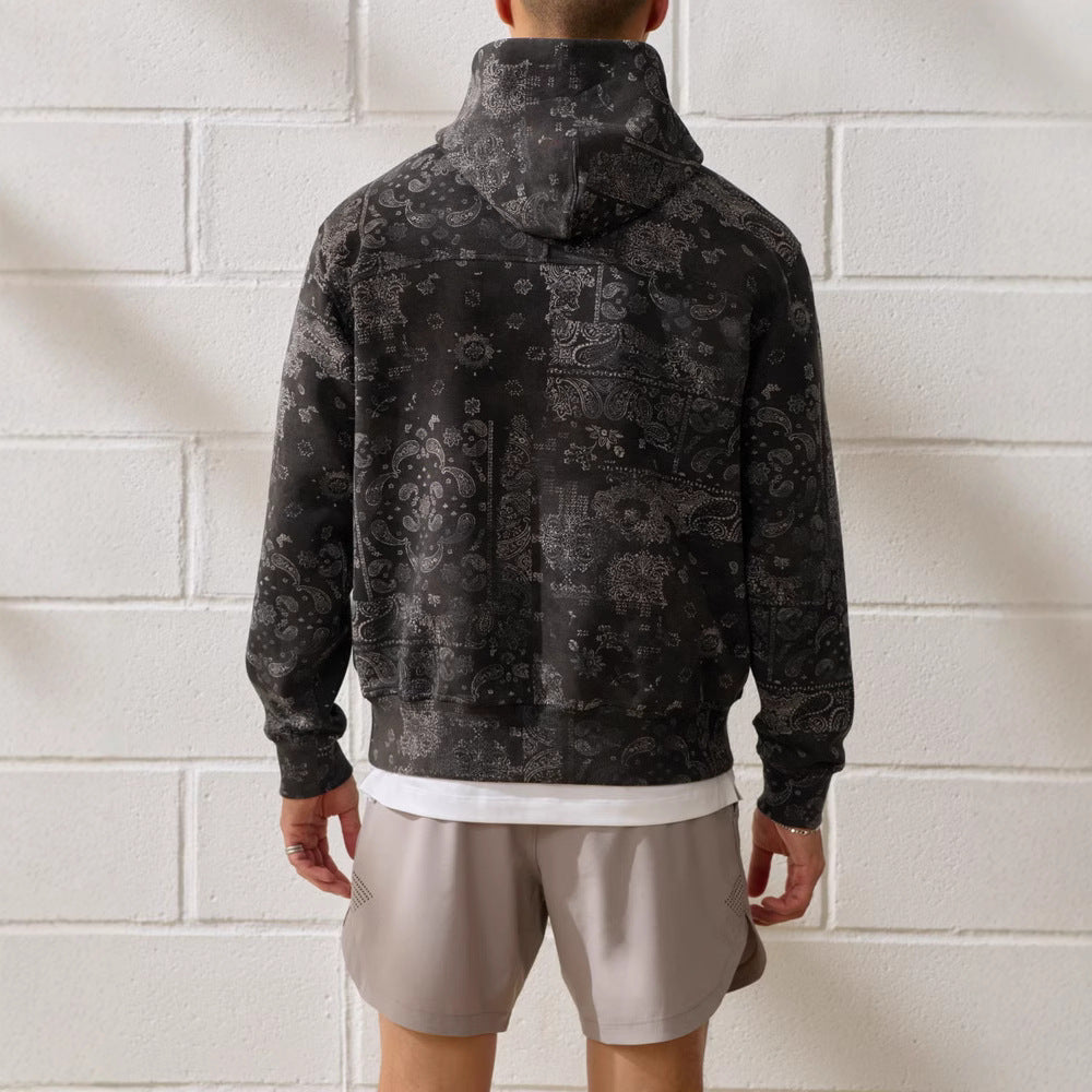 Men's Printed Paisley Design Hoodie