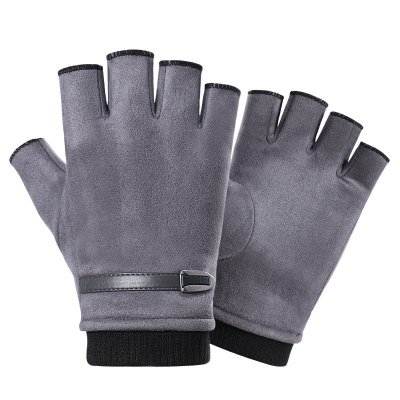 Half Finger Gloves Suede Finger Sports Outdoor Riding