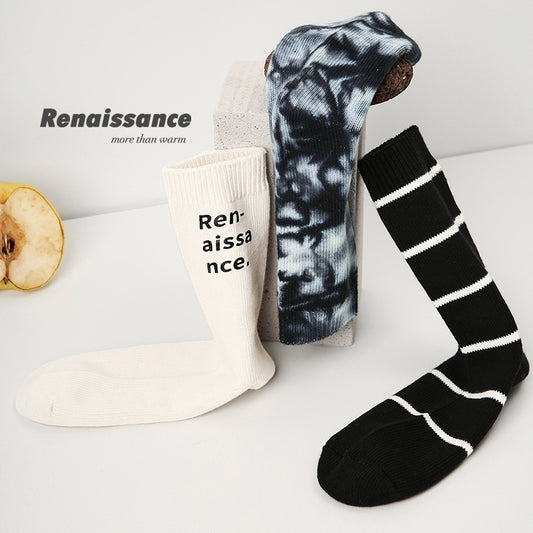 Men's Renaissance Original Tube Socks Simple Letters