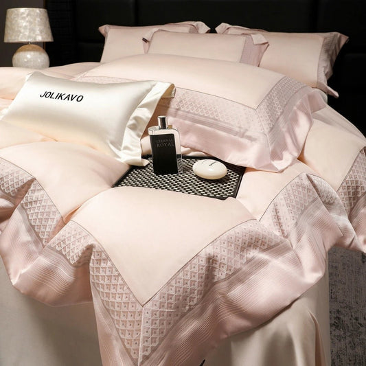 Sateen Long-staple Cotton Four-piece Duvet Cover Set by GJG Denim