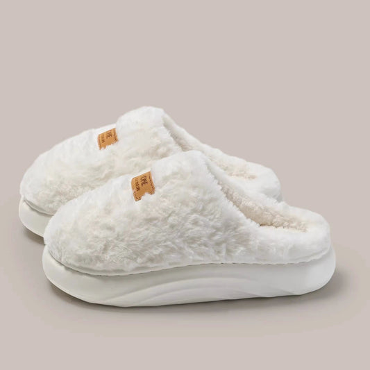 Womens Plush Thick Soled Cotton Slippers Warm Non Slip Perfect For Indoor Home Wear by GJG Denim