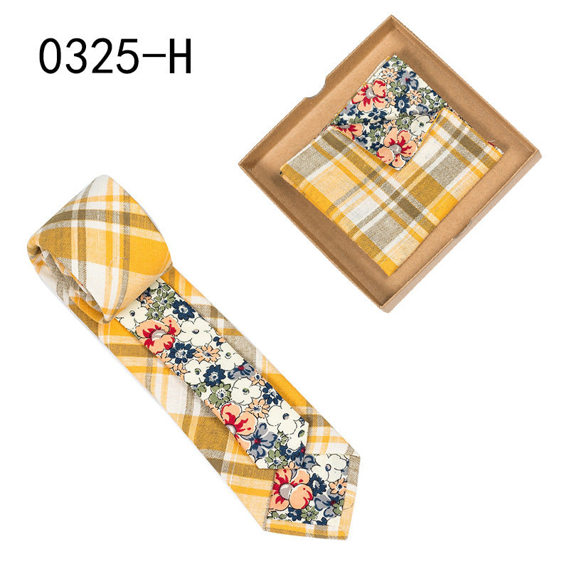 Men's Floral Print Tie and Pocket Square