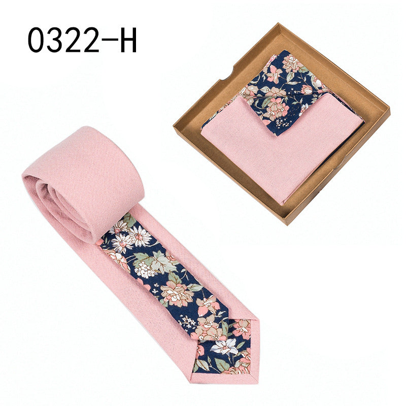Men's Floral Print Tie and Pocket Square