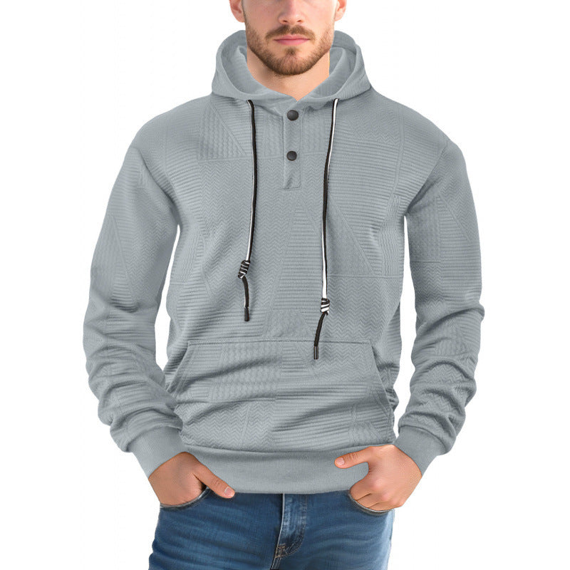 Men's Pullover Solid Color Casual Loose Long Sleeve Hooded Sweater