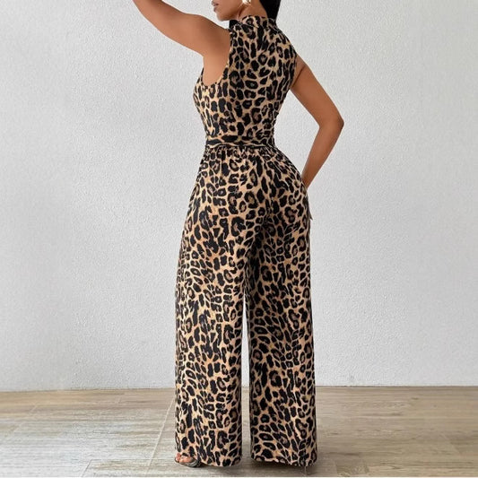 Women's Wide Leg Jumpsuit With Belt