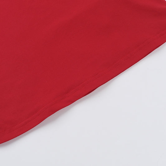 Cloud Sense Oblique Shoulder Fitted Waist Pleated T-shirt