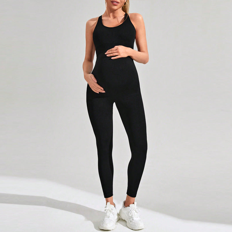 Jumpsuit Maternity Tight Fitness Yoga Clothes High Waist Hip Lift Trousers