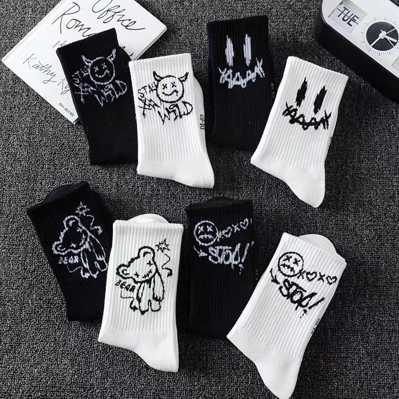 Men's Black And White Socks
