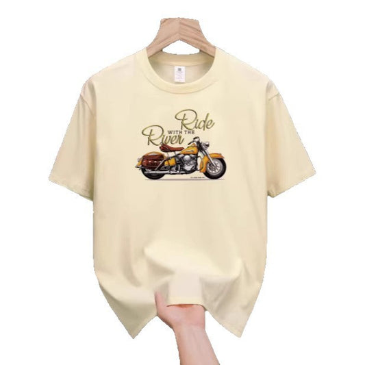 Men's Motorcycle Pattern Printed T-shirt