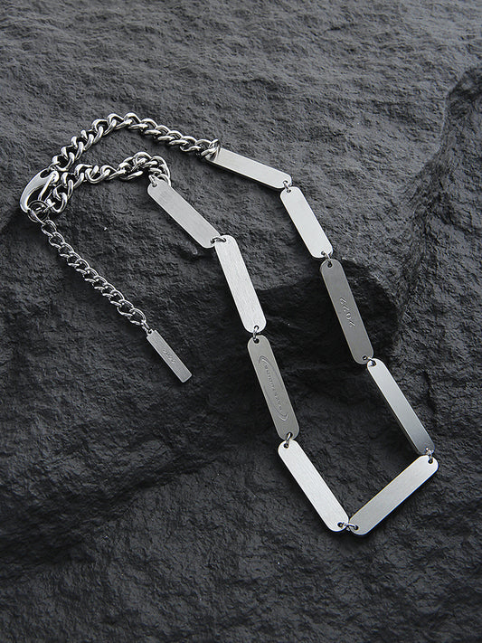 Metal Splicing Necklace For Men by GJG Denim