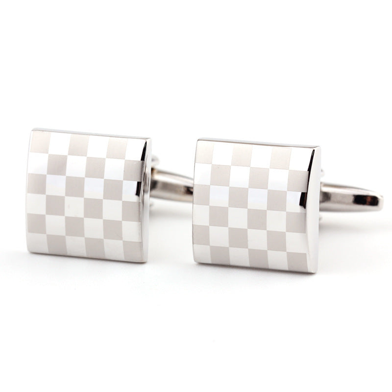 Men's Square Plaid Cufflinks