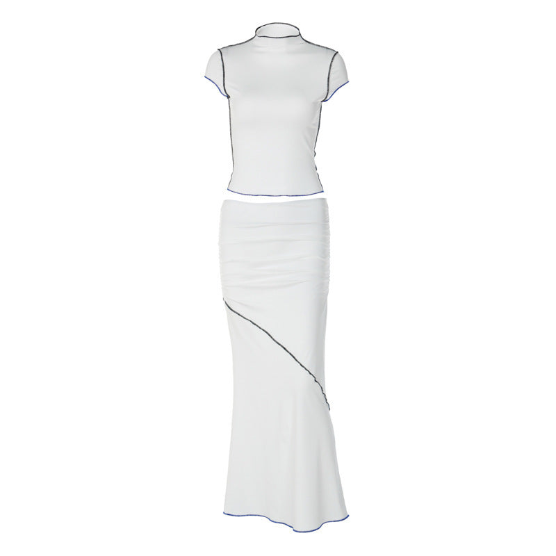 Women's Characteristic Reverse Car Side Wrapped Chest skirt set