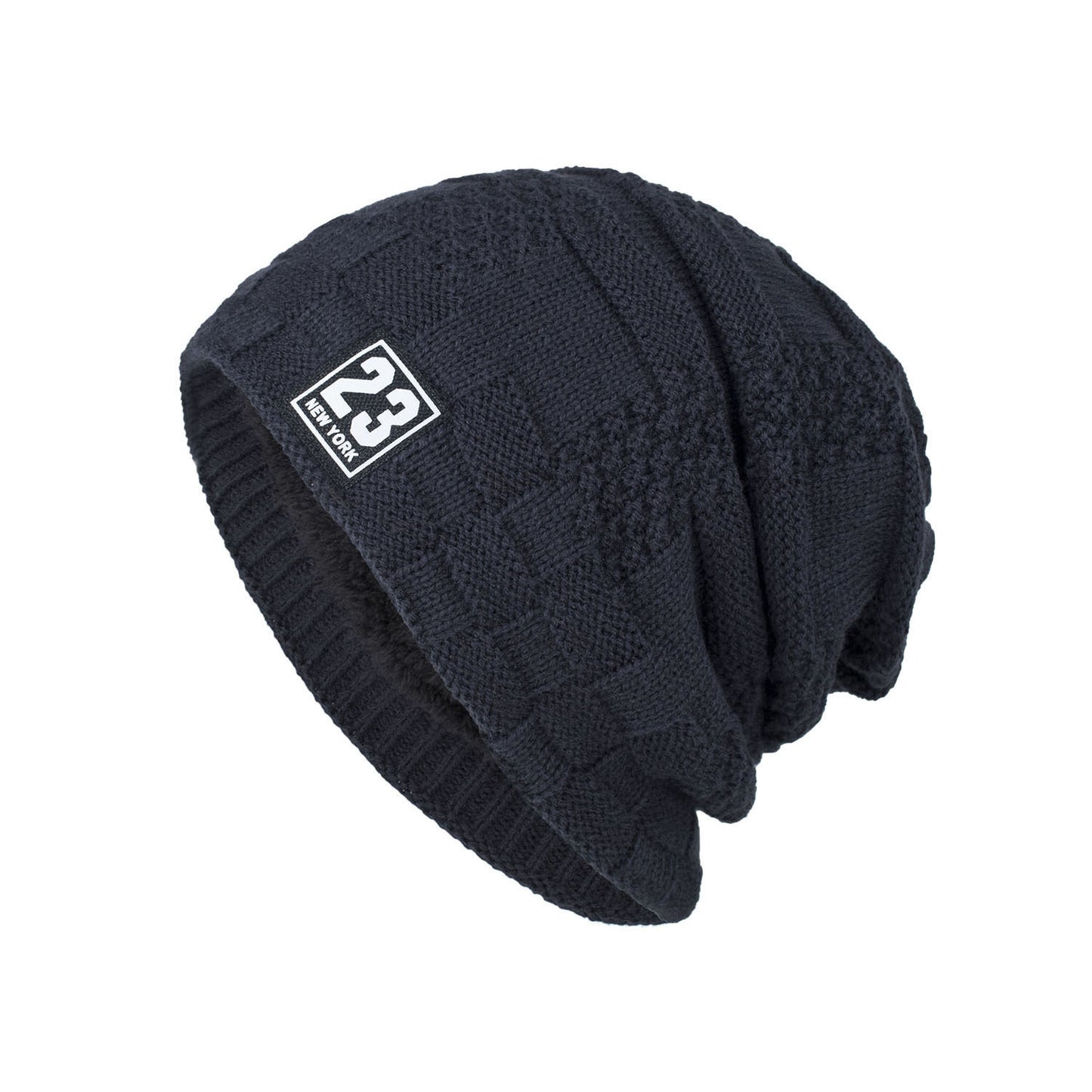 Men's Warm Thickened Fleece Pullover Knitted Woolen Beanie