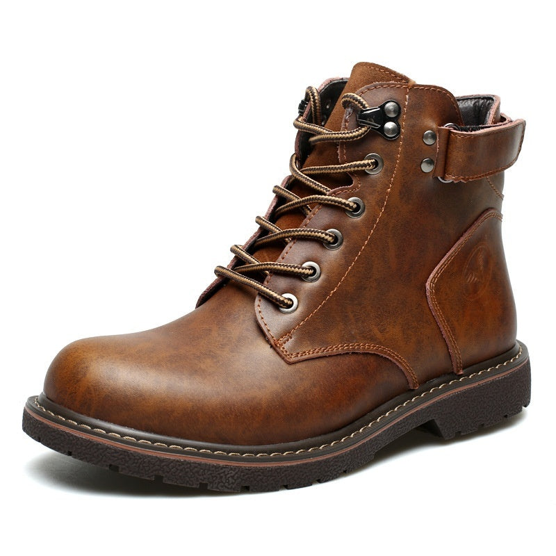 Men's Fleece-lined Martin Boots Casual Mid-top