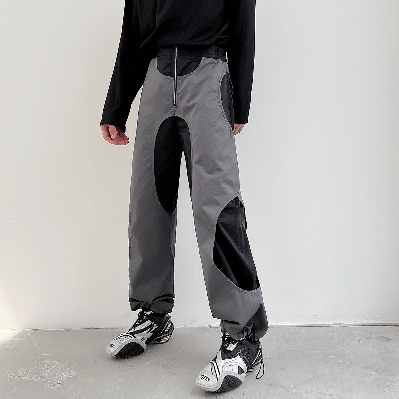 Design Sense Hollow Hole Patch Casual Pants Men