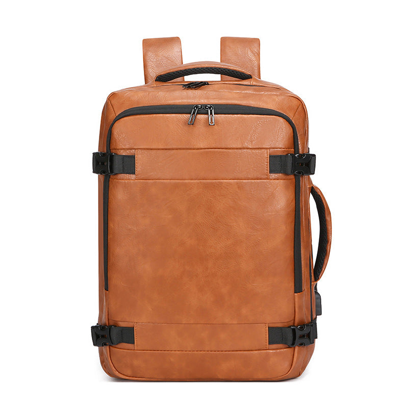 Men's Multi-functional Scalable Computer Bag Solid Color