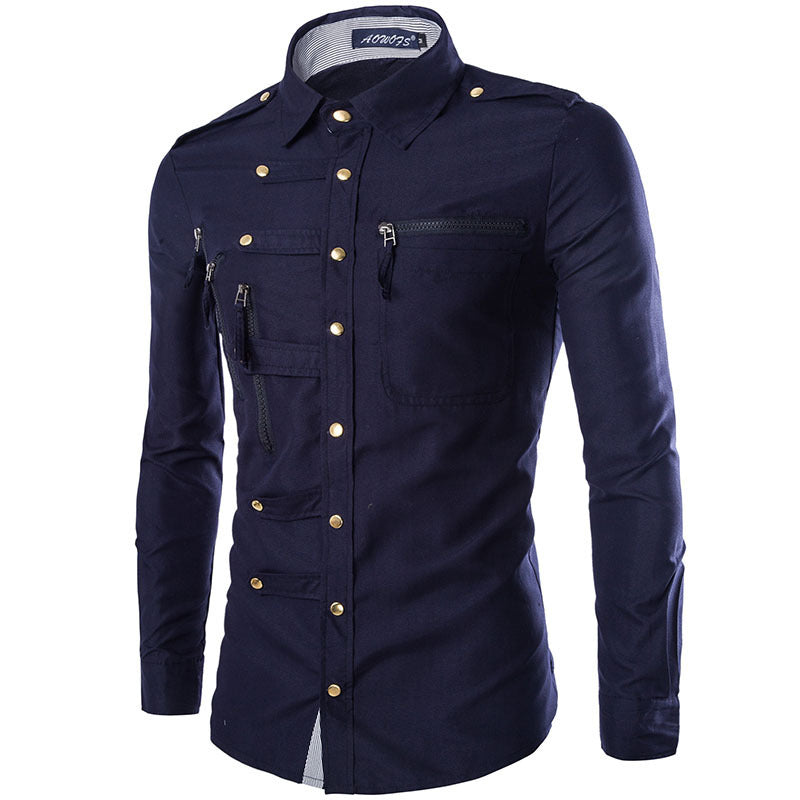 Men's Slim Fit Cotton Dress Shirt