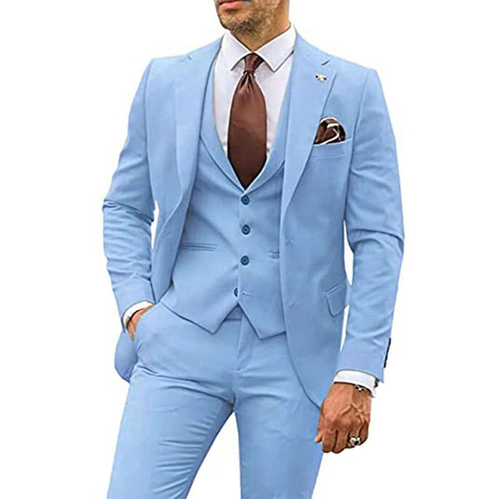 Men's Three-piece Slim-fit Dovetail Suit