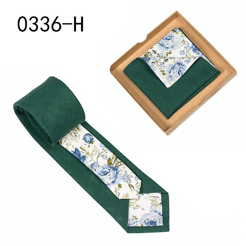 Men's Floral Print Tie and Pocket Square
