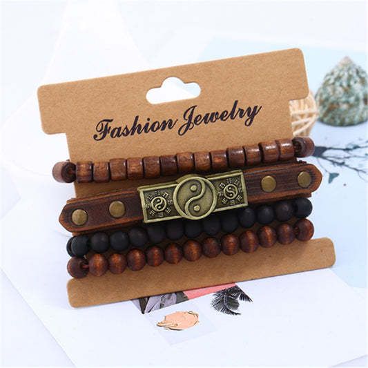 Retro Alloy Cowhide Bracelet For Men