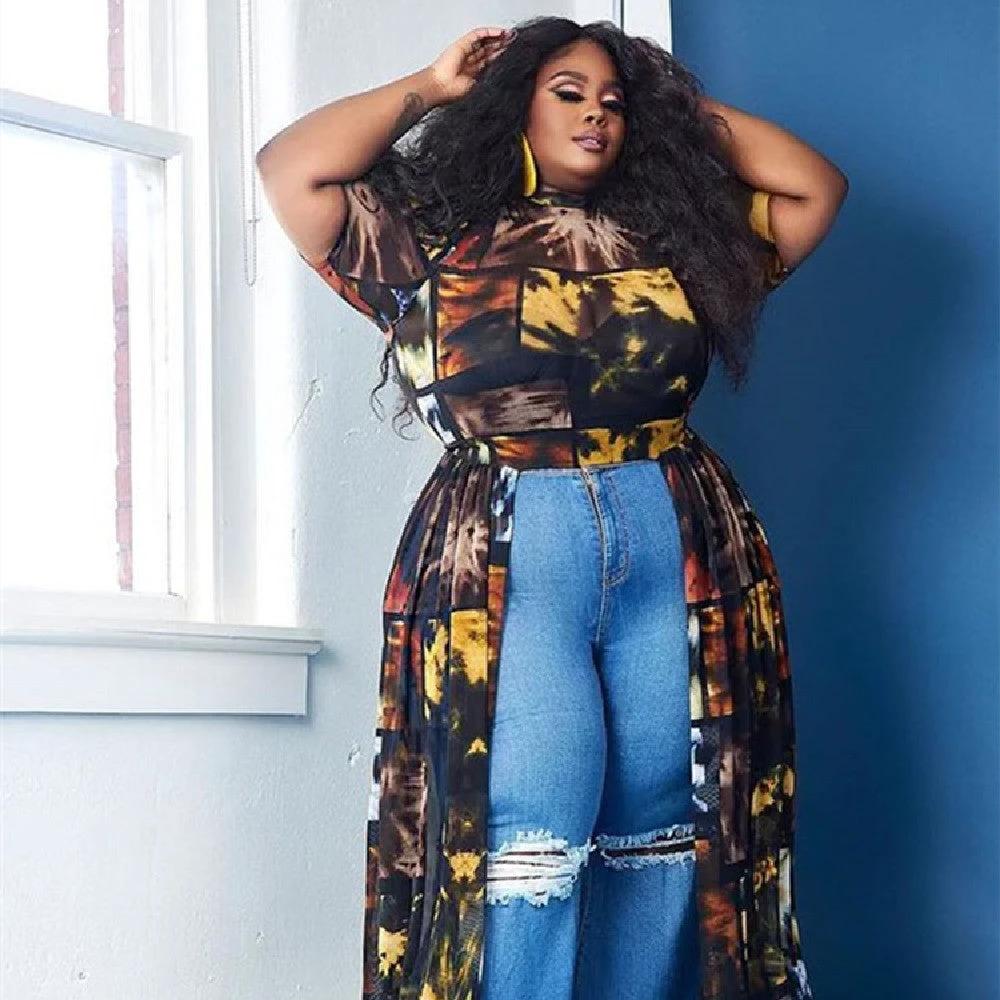 Long Button Up Shirt Dress Women Plus Size Clothing Club Wea by GJG Denim