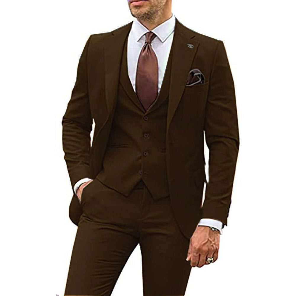 Men's Three-piece Slim-fit Dovetail Suit
