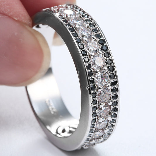 Copper Inlaid Zircon Ring For Men by GJG Denim