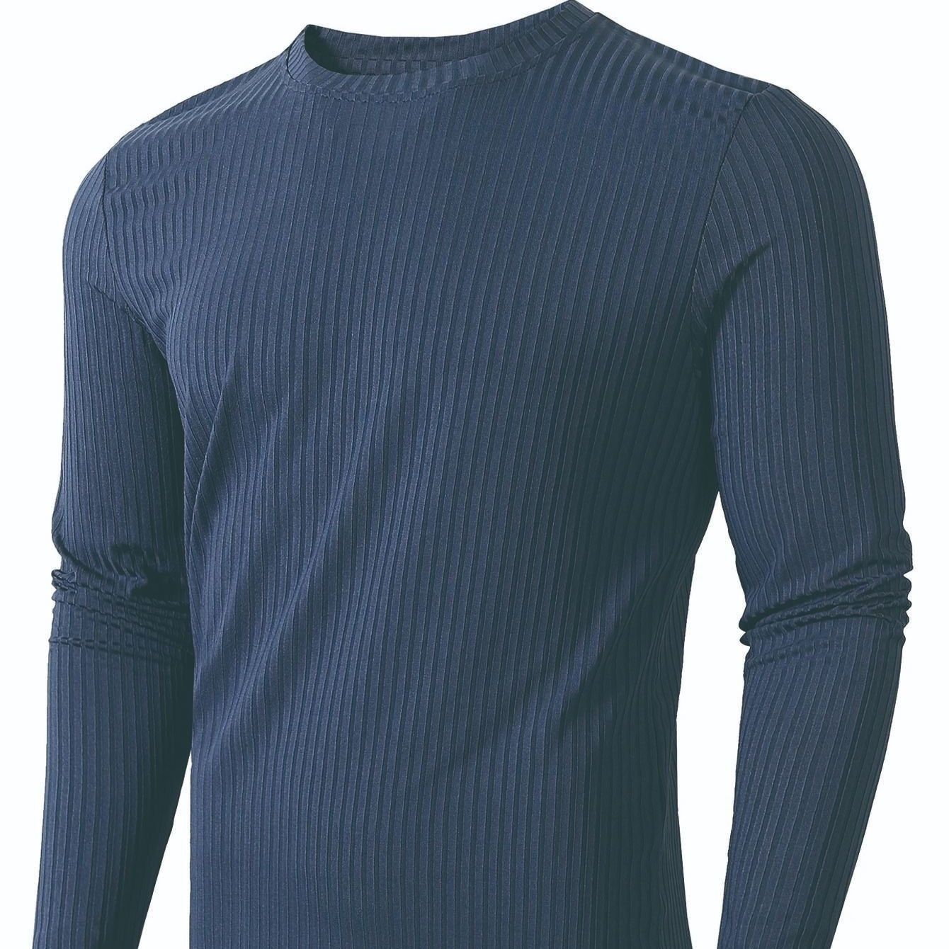 Men's Striped Fabric High Elastic Breathability Long Sleeve Shirt