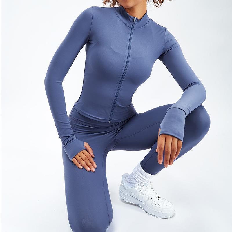 Nude Feel Yoga Long-sleeve Zipper Workout Clothes Suit
