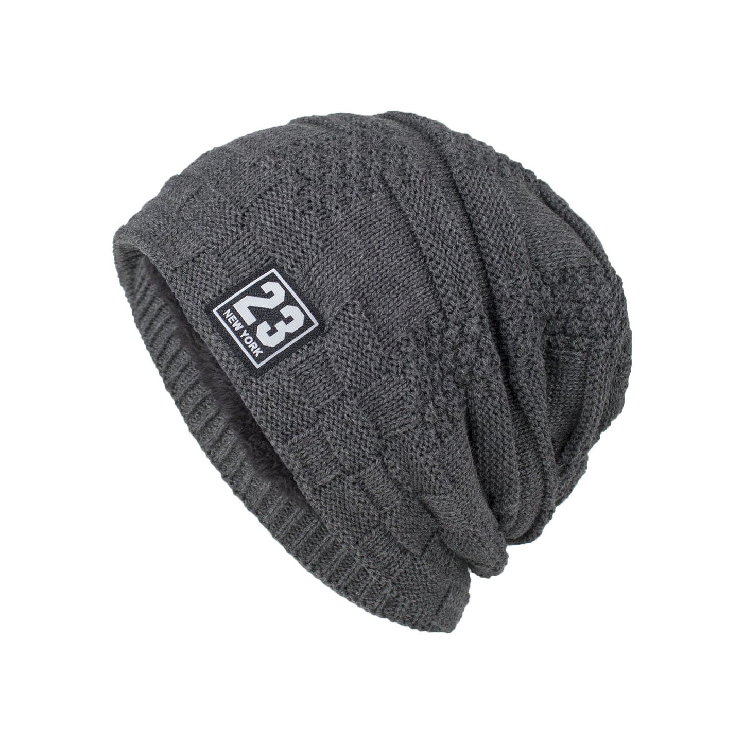 Men's Warm Thickened Fleece Pullover Knitted Woolen Beanie