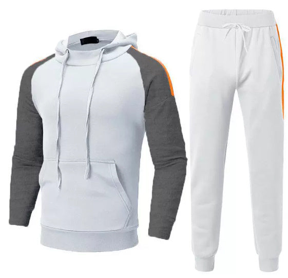 Men's Sport Color-blocked Sweatshirt Sport Casual Set