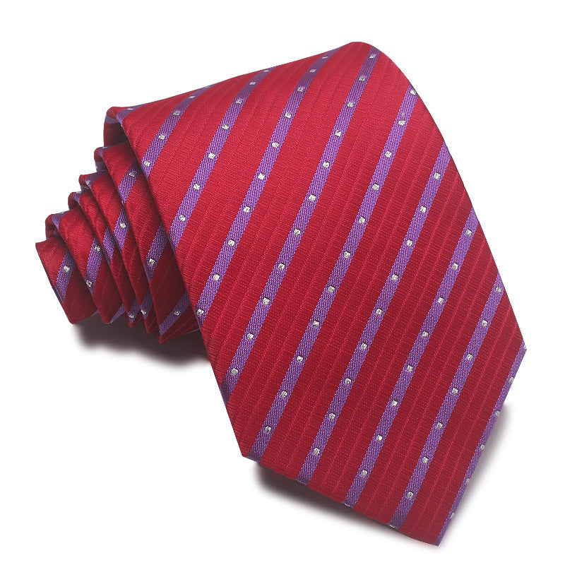 Men's 8CM Polyester Jacquard Striped Ties