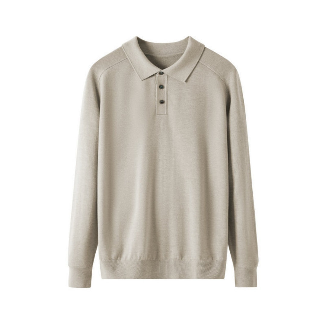 Men's Lapel Long Sleeve Sweater