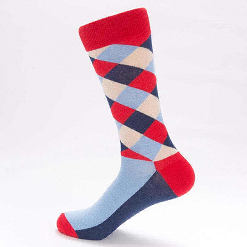 Men's Color Diamond Lattice Socks
