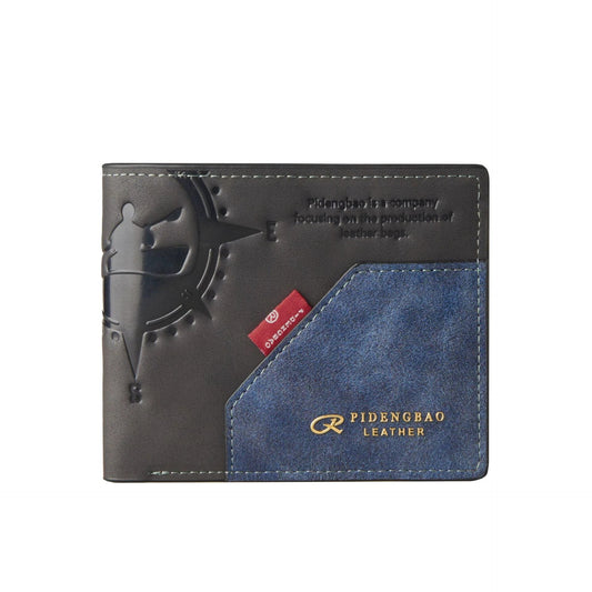 Multi-card-slot Large Capacity Pu Stitching Men's Retro Short Wallet by GJG Denim