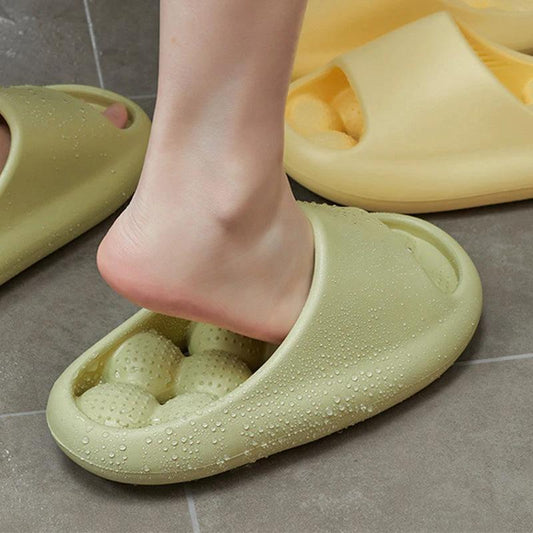 Ball Massage Sole Design Bathroom Slippers Women's House Shoes Indoor Non-Slip Floor Home Slippers Summer by GJG Denim